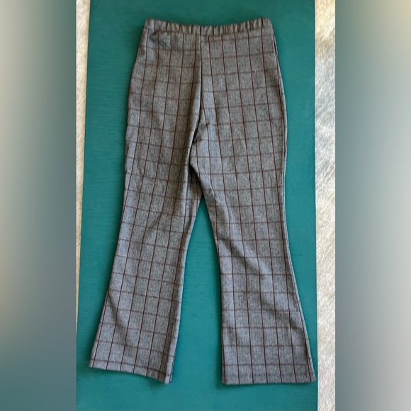 Wild Fable Crop Flare Pant Gray Size Small NWOT Window Pane Plaid Herringbone - Picture 2 of 9